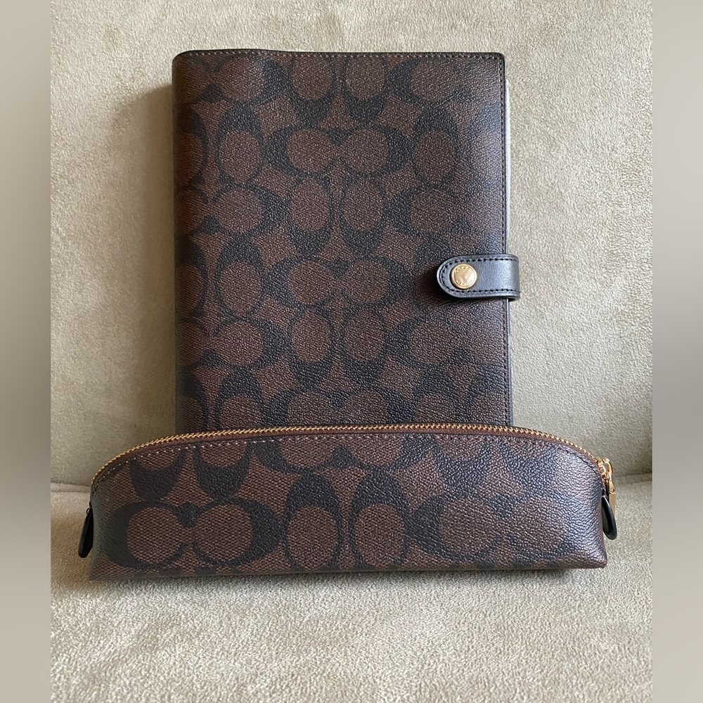 Coach Notebook and Pencil Case in Signature Canvas